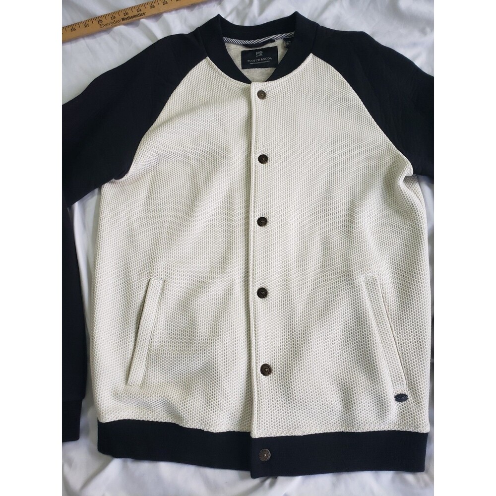 Scotch & Soda Black and White Bomber Jacket - Picture 2 of 14